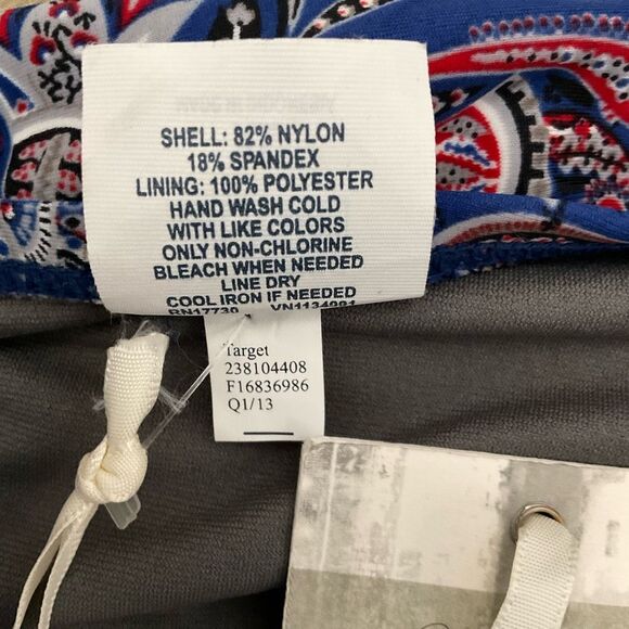 Converse One‎ Star Swimsuit Women’s Size XL Tankini / Bottom Blue / Gray paisley - Picture 7 of 11